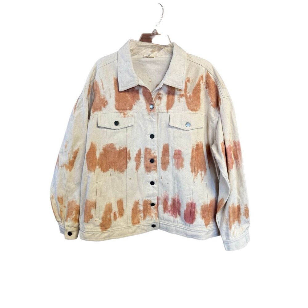 POL Womans Trucker Jacket Rust/Oatmeal Sz S Oversized NWOT